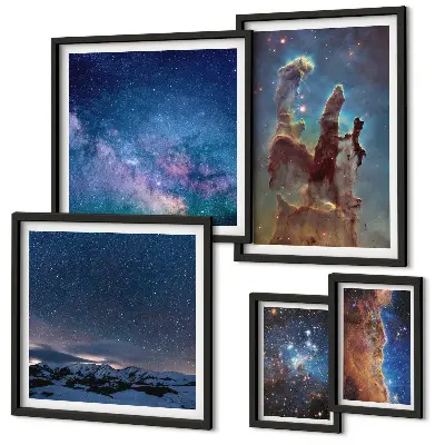 Gallery wall Kosmische landschappen van sterrenstelsels
