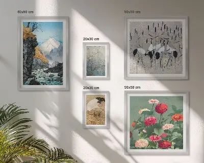 Wanddecoratie compositie Natuurlandschappen met bloemen