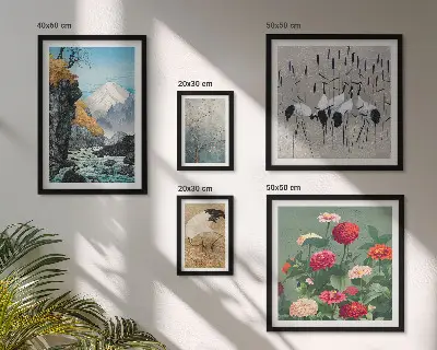 Wanddecoratie compositie Natuurlandschappen met bloemen