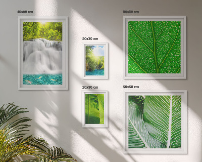 Moderne schilderijen set Tropische palmwatervallen