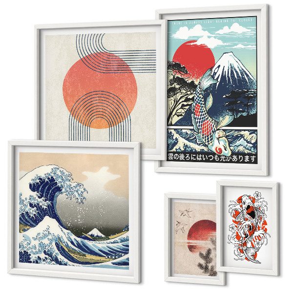 Gallery wall Japanse kunstmotieven: golven