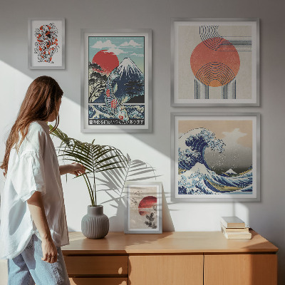 Gallery wall Japanse kunstmotieven: golven