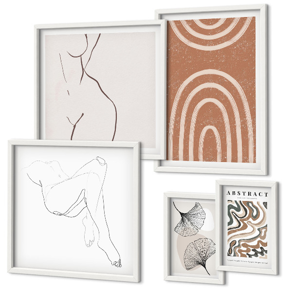 Wanddecoratie compositie Stijlvolle abstracte figuren