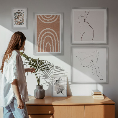Wanddecoratie compositie Stijlvolle abstracte figuren