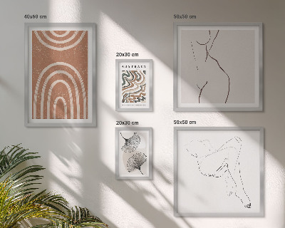 Wanddecoratie compositie Stijlvolle abstracte figuren