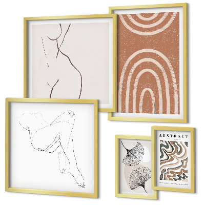 Wanddecoratie compositie Stijlvolle abstracte figuren