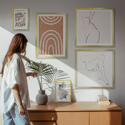 Wanddecoratie compositie Stijlvolle abstracte figuren