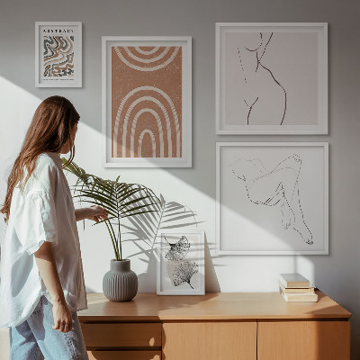 Wanddecoratie compositie Stijlvolle abstracte figuren