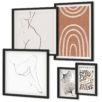 Wanddecoratie compositie Stijlvolle abstracte figuren
