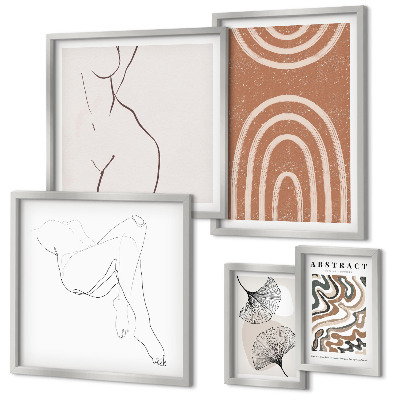 Wanddecoratie compositie Stijlvolle abstracte figuren