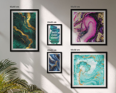 Moderne schilderijen set Abstracte patronen met groen en paars.