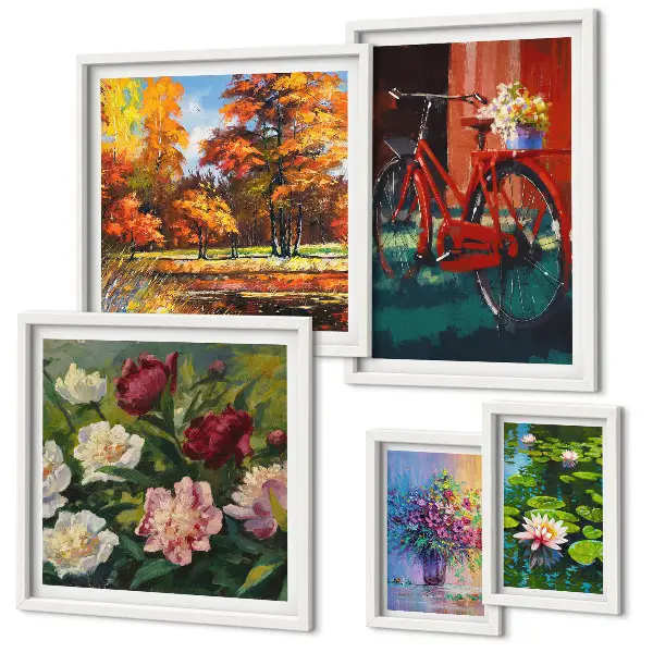 Gallery wall met Bloemen in het lentelandschap
