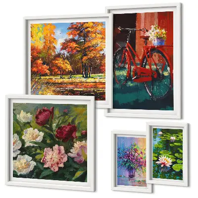 Gallery wall met Bloemen in het lentelandschap