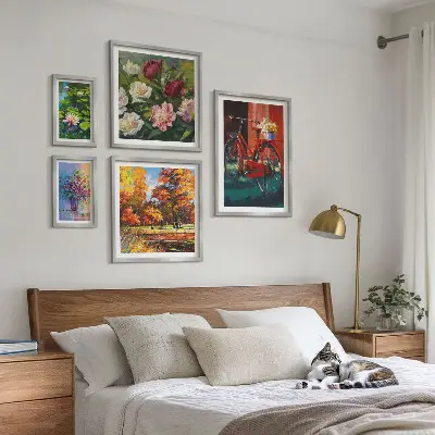 Gallery wall met Bloemen in het lentelandschap