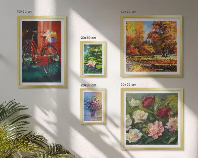 Gallery wall met Bloemen in het lentelandschap