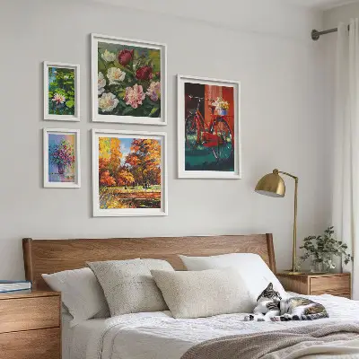 Gallery wall met Bloemen in het lentelandschap