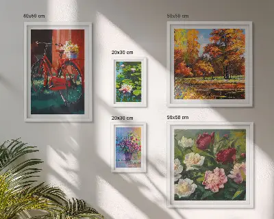 Gallery wall met Bloemen in het lentelandschap