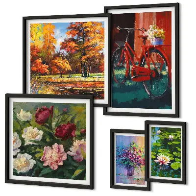 Gallery wall met Bloemen in het lentelandschap