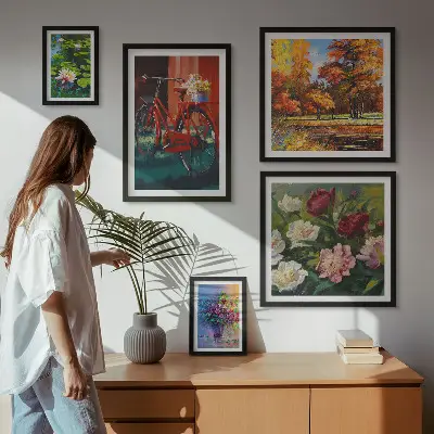 Gallery wall met Bloemen in het lentelandschap