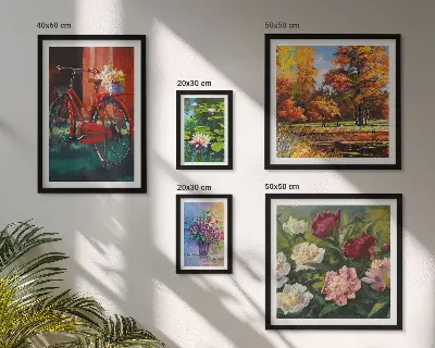 Gallery wall met Bloemen in het lentelandschap