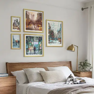 Wanddecoratie compositie Moderne stadsgezichten