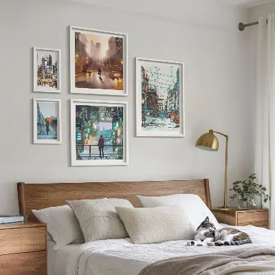 Wanddecoratie compositie Moderne stadsgezichten