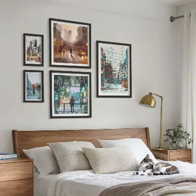 Wanddecoratie compositie Moderne stadsgezichten
