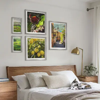 Moderne schilderijen set met betoverende landschappen van Toscane