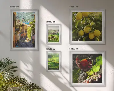 Moderne schilderijen set met betoverende landschappen van Toscane