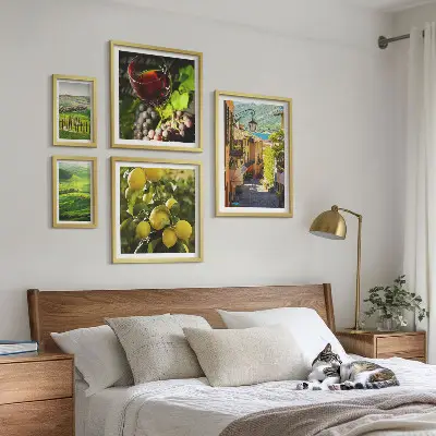 Moderne schilderijen set met betoverende landschappen van Toscane