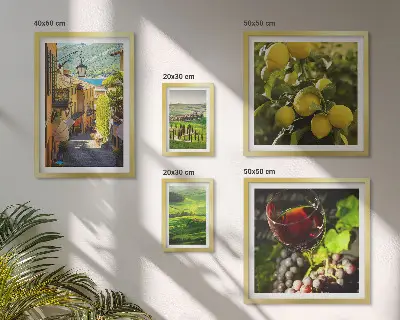 Moderne schilderijen set met betoverende landschappen van Toscane