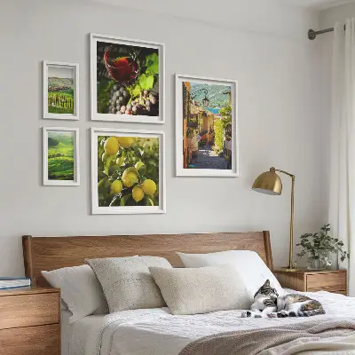 Moderne schilderijen set met betoverende landschappen van Toscane