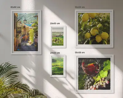 Moderne schilderijen set met betoverende landschappen van Toscane