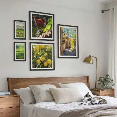 Moderne schilderijen set met betoverende landschappen van Toscane