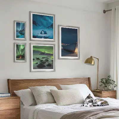 Gallery wall Winterlandschappen met noorderlicht