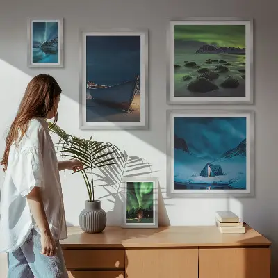 Gallery wall Winterlandschappen met noorderlicht