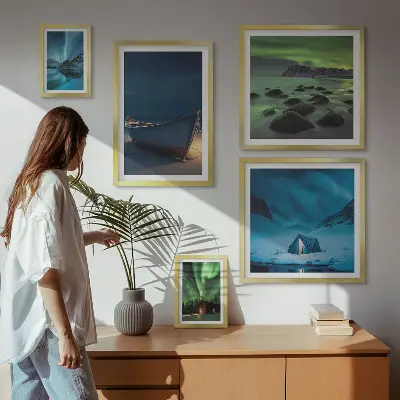 Gallery wall Winterlandschappen met noorderlicht