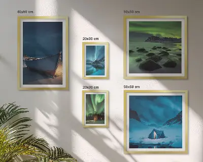 Gallery wall Winterlandschappen met noorderlicht
