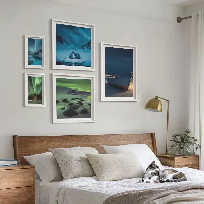 Gallery wall Winterlandschappen met noorderlicht