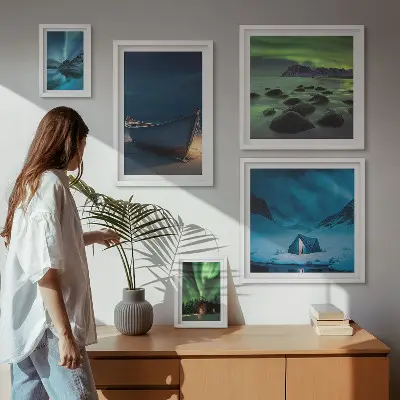 Gallery wall Winterlandschappen met noorderlicht