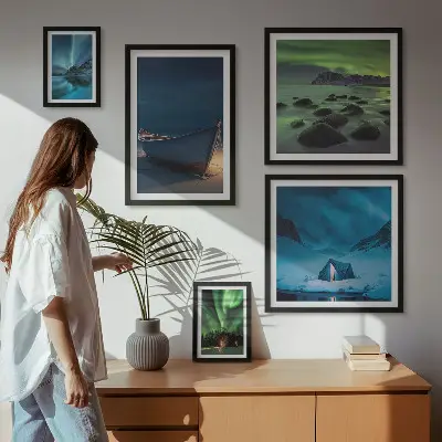 Gallery wall Winterlandschappen met noorderlicht