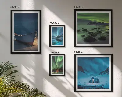 Gallery wall Winterlandschappen met noorderlicht