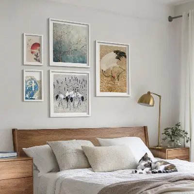 Wanddecoratie compositie Stijlvolle natuurschilderijen van vogels