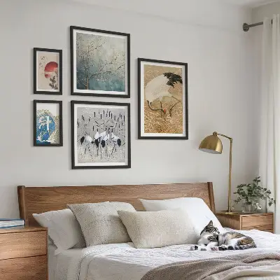 Wanddecoratie compositie Stijlvolle natuurschilderijen van vogels