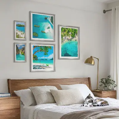 Wanddecoratie compositie tropische stranden met paradijselijk water