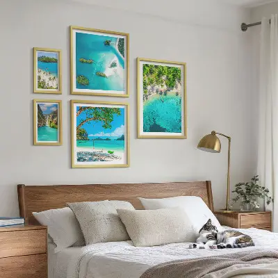 Wanddecoratie compositie tropische stranden met paradijselijk water