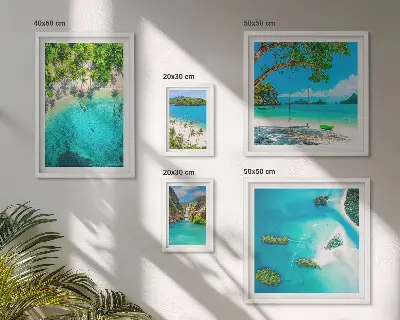 Wanddecoratie compositie tropische stranden met paradijselijk water