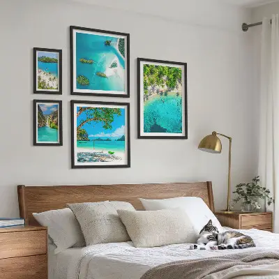 Wanddecoratie compositie tropische stranden met paradijselijk water