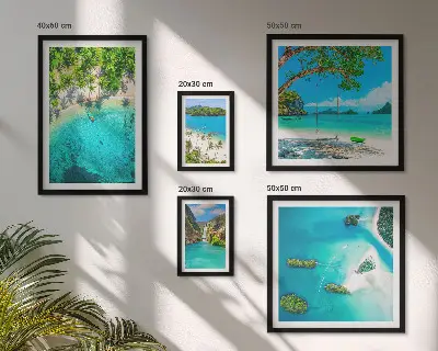 Wanddecoratie compositie tropische stranden met paradijselijk water
