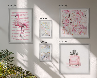 Gallery wall Stijlvolle roze accenten met flamingobloemen